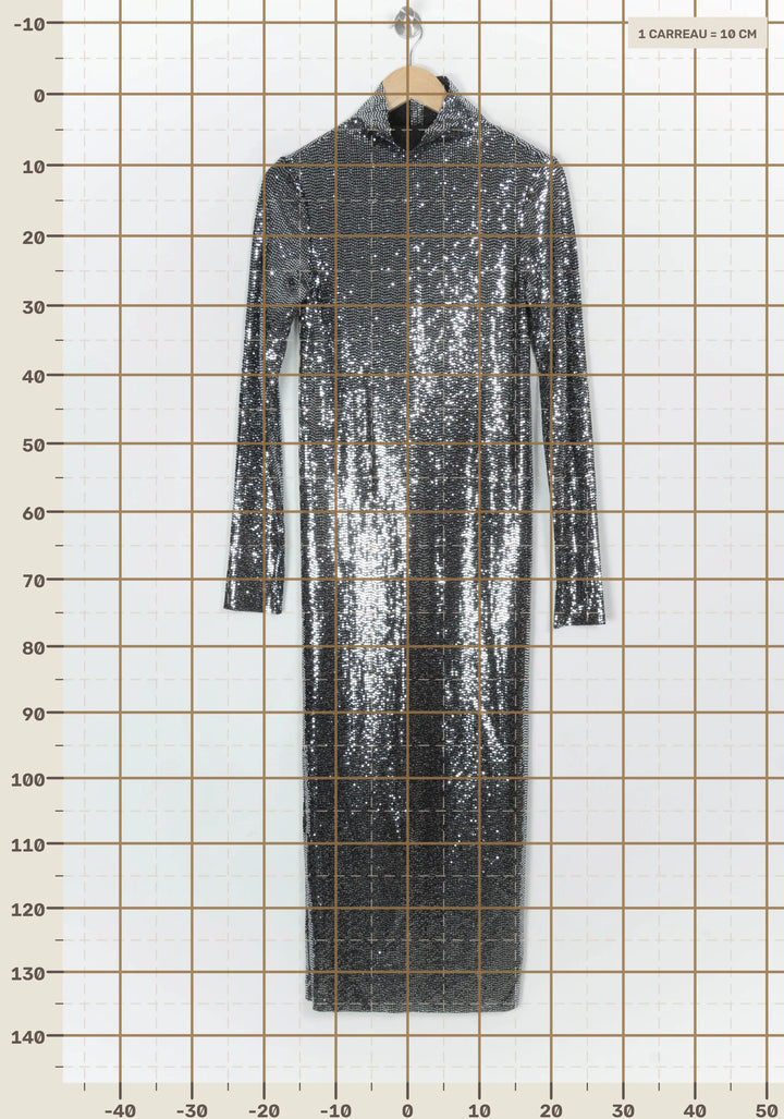Robe Longue Noire et Argentée - Taille M/38 de la marque Maje | PARAD124182 - Vendu par Paradigme - Image 4