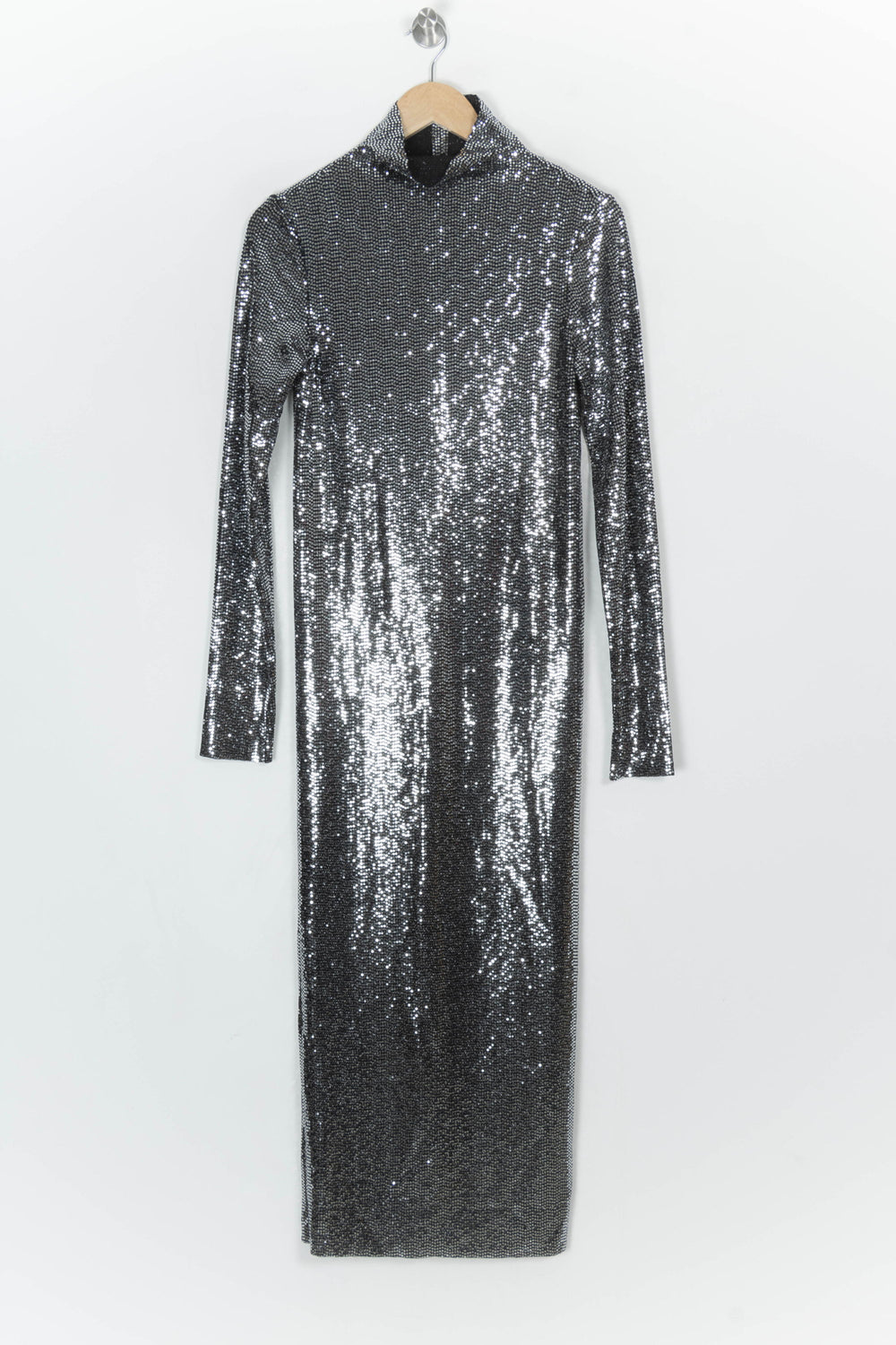 Robe Longue Noire et Argentée - Taille M/38 de la marque Maje | PARAD124182 - Vendu par Paradigme - Image 2