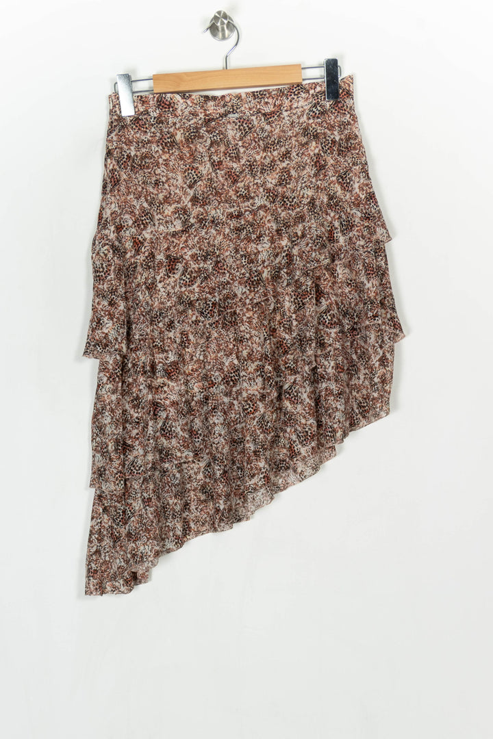 Jupe Midi Marron et Beige - Taille L/40 de la marque IKKS | PARAD124186 - Vendu par Paradigme - Image 5