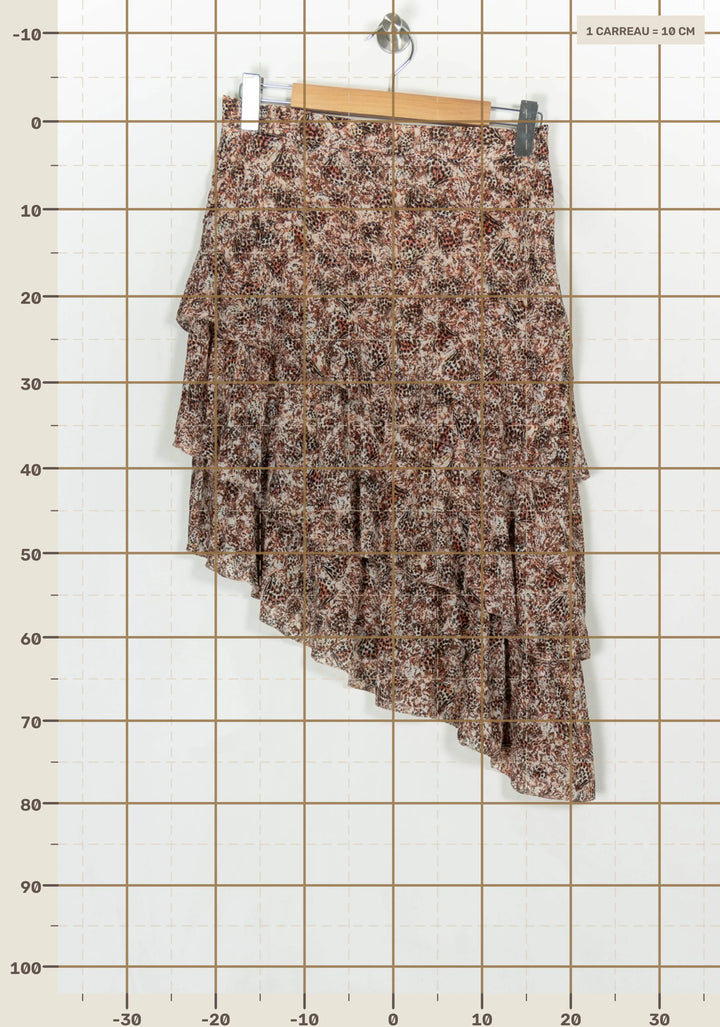 Jupe Midi Marron et Beige - Taille L/40 de la marque IKKS | PARAD124186 - Vendu par Paradigme - Image 4
