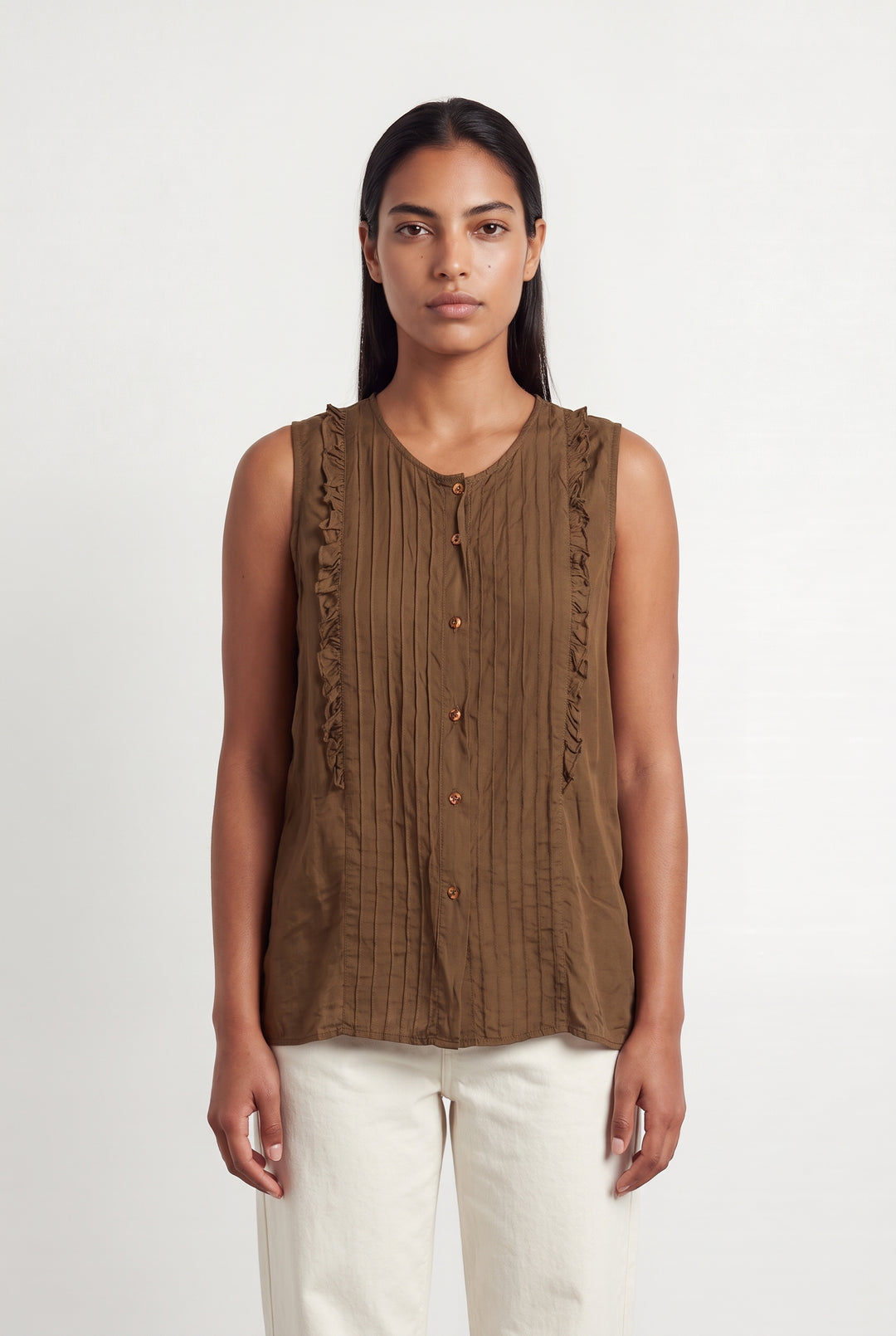 Blouse Marron - Taille L/40 de la marque La Fée Maraboutée | PARAD124187 - Vendu par Paradigme - Image 1