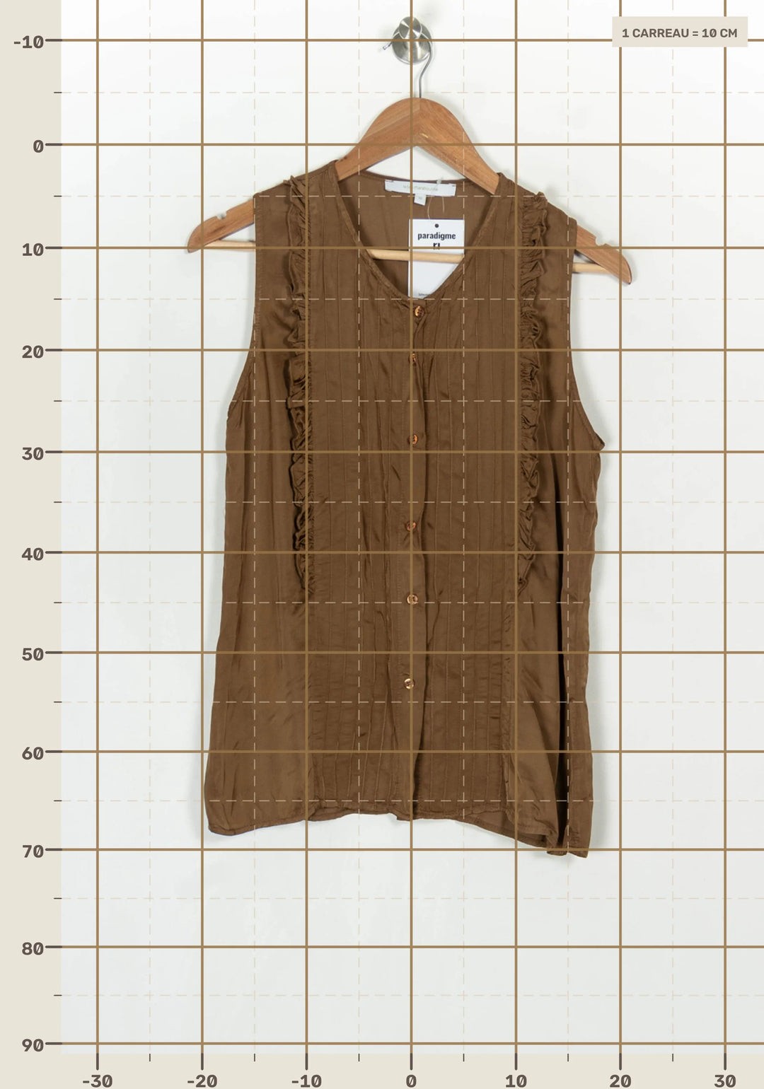 Blouse Marron - Taille L/40 de la marque La Fée Maraboutée | PARAD124187 - Vendu par Paradigme - Image 4