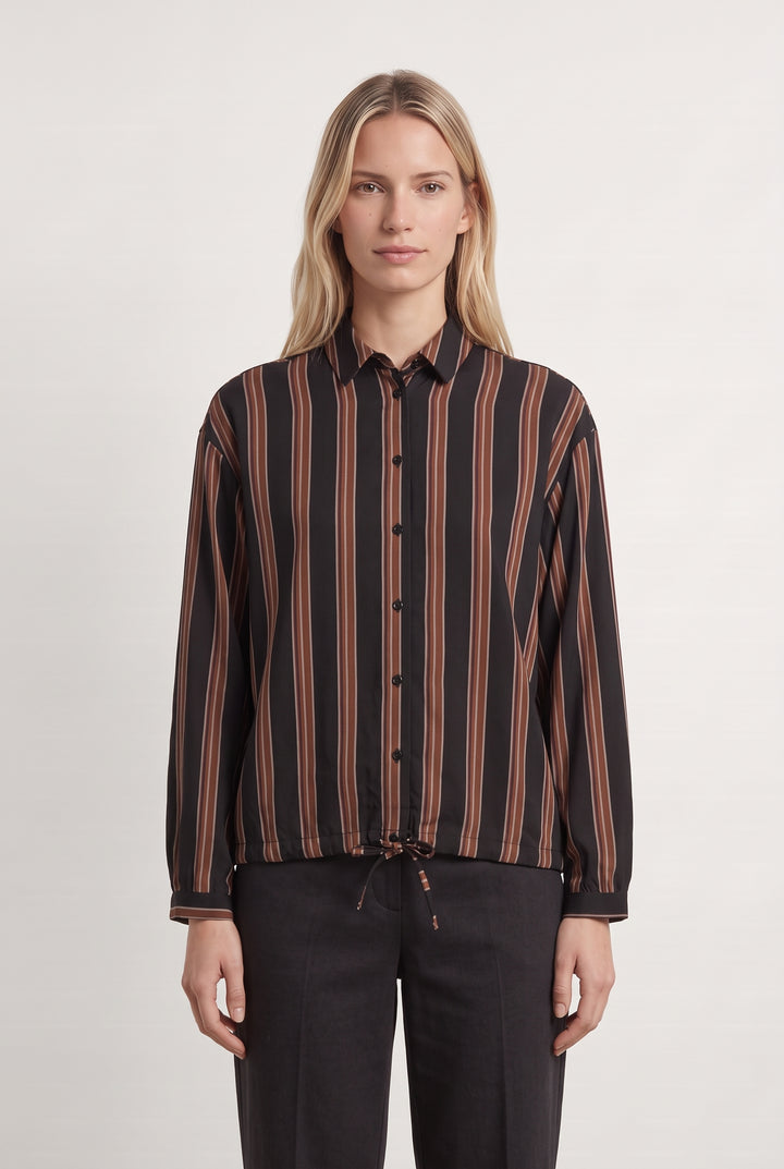 Chemisier Noir et Marron - Taille M/38 de la marque La Fée Maraboutée | PARAD124192 - Vendu par Paradigme - Image 1