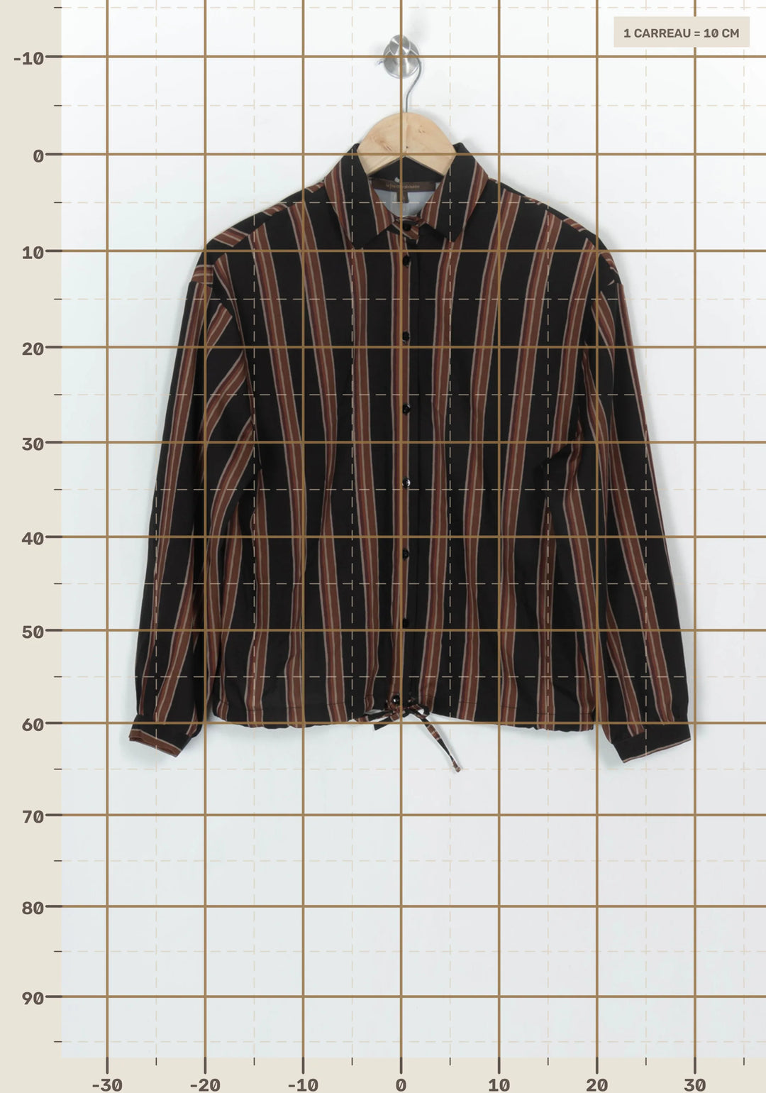 Chemisier Noir et Marron - Taille M/38 de la marque La Fée Maraboutée | PARAD124192 - Vendu par Paradigme - Image 4