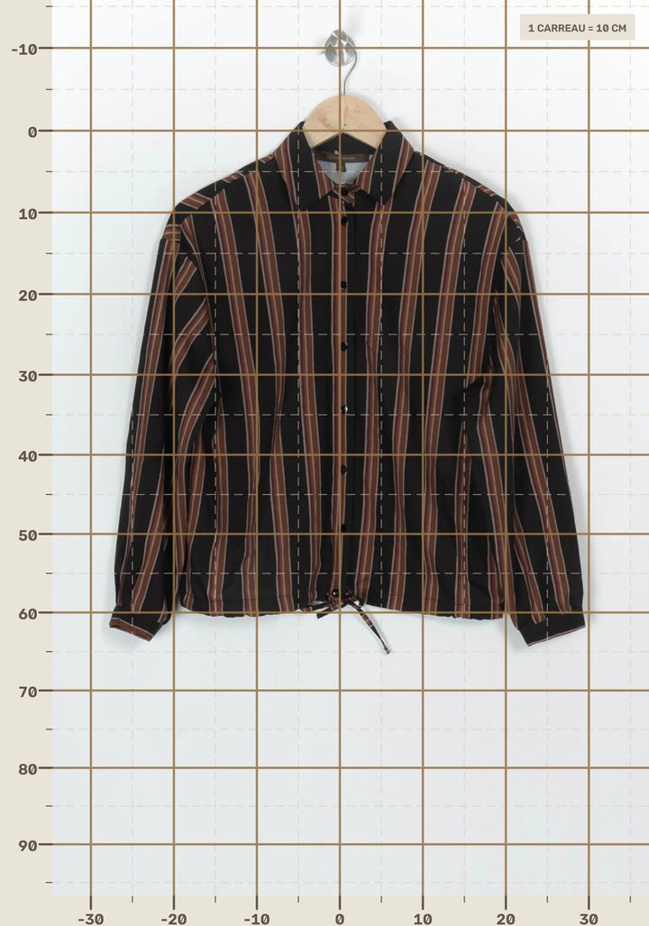 Chemisier Noir et Marron - Taille M/38 de la marque La Fée Maraboutée | PARAD124192 - Vendu par Paradigme - Image 4