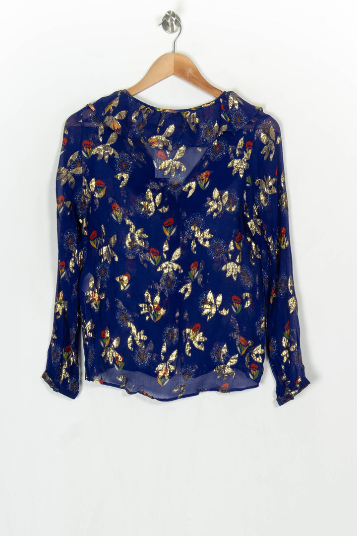 Blouse Bleue et Dorée - Taille S/36 de la marque Sézane | PARAD124193 - Vendu par Paradigme - Image 5