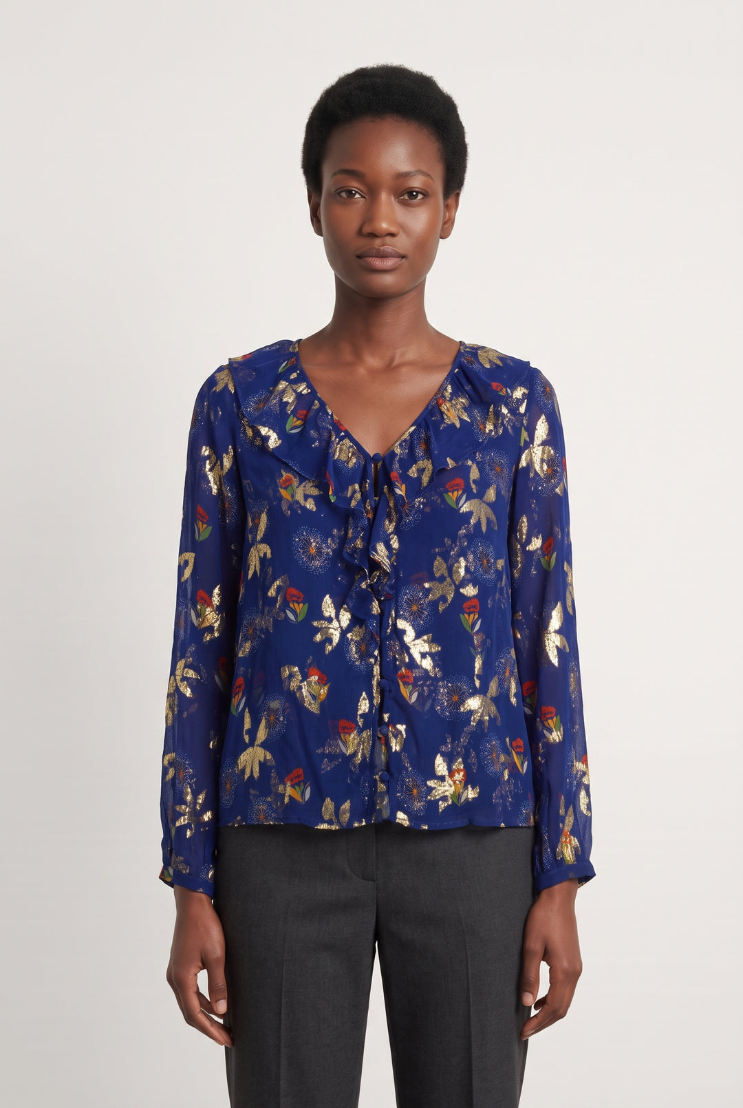 Blouse Bleue et Dorée - Taille S/36 de la marque Sézane | PARAD124193 - Vendu par Paradigme - Image 1