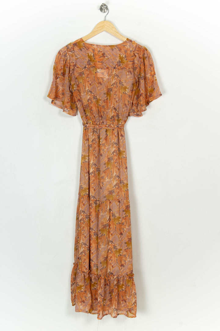 Robe Longue Orange et Beige - Taille S/36 de la marque Grace &amp; Mila | PARAD124199 - Vendu par Paradigme - Image 5