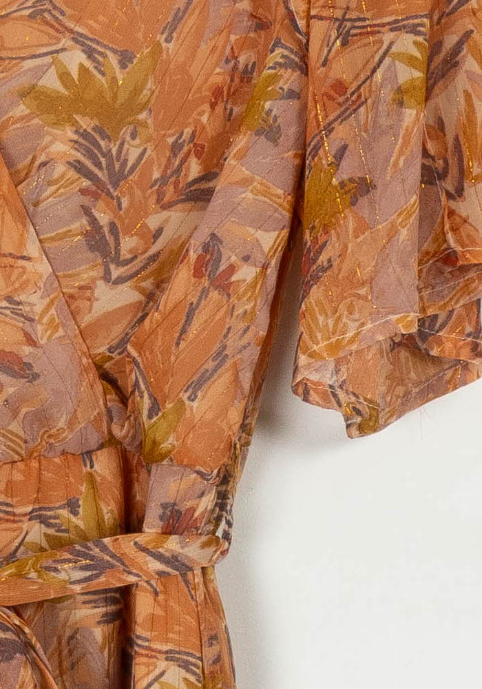 Robe Longue Orange et Beige - Taille S/36 de la marque Grace &amp; Mila | PARAD124199 - Vendu par Paradigme - Image 3