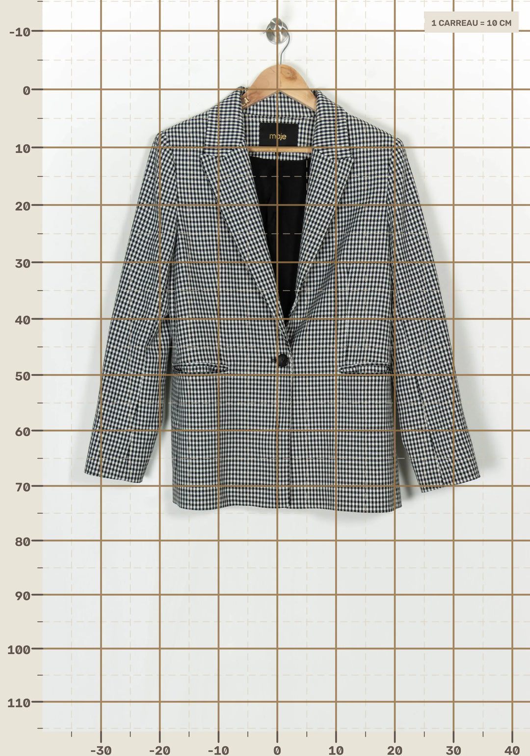 Veste Tailleur Noire et Blanche - Taille L/40 de la marque Maje | PARAD124203 - Vendu par Paradigme - Image 4