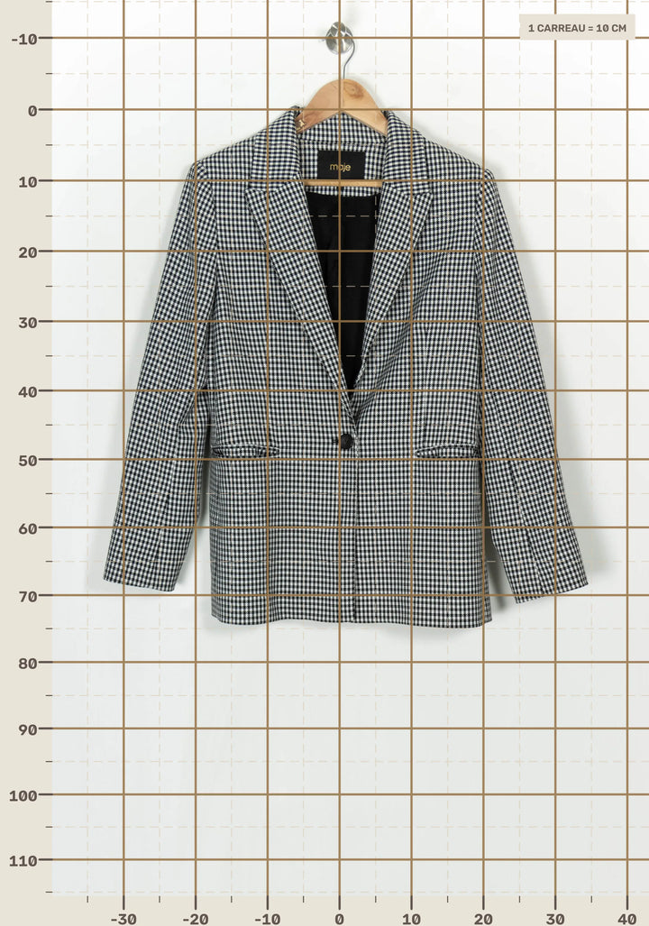 Veste Tailleur Noire et Blanche - Taille L/40 de la marque Maje | PARAD124203 - Vendu par Paradigme - Image 4