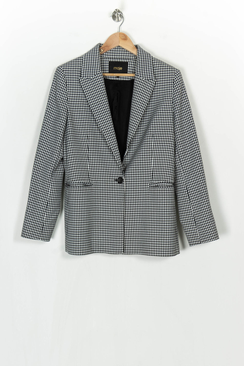 Veste Tailleur Noire et Blanche - Taille L/40 de la marque Maje | PARAD124203 - Vendu par Paradigme - Image 2
