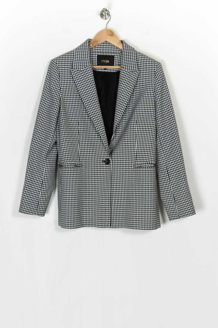 Veste Tailleur Noire et Blanche - Taille L/40 de la marque Maje | PARAD124203 - Vendu par Paradigme - Image 2