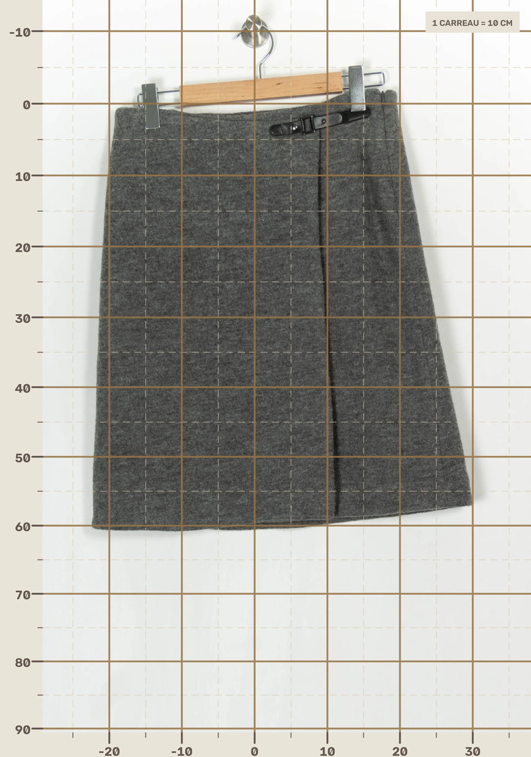 Jupe Midi Grise - Taille L/40 de la marque Caroll | PARAD124204 - Vendu par Paradigme - Image 4