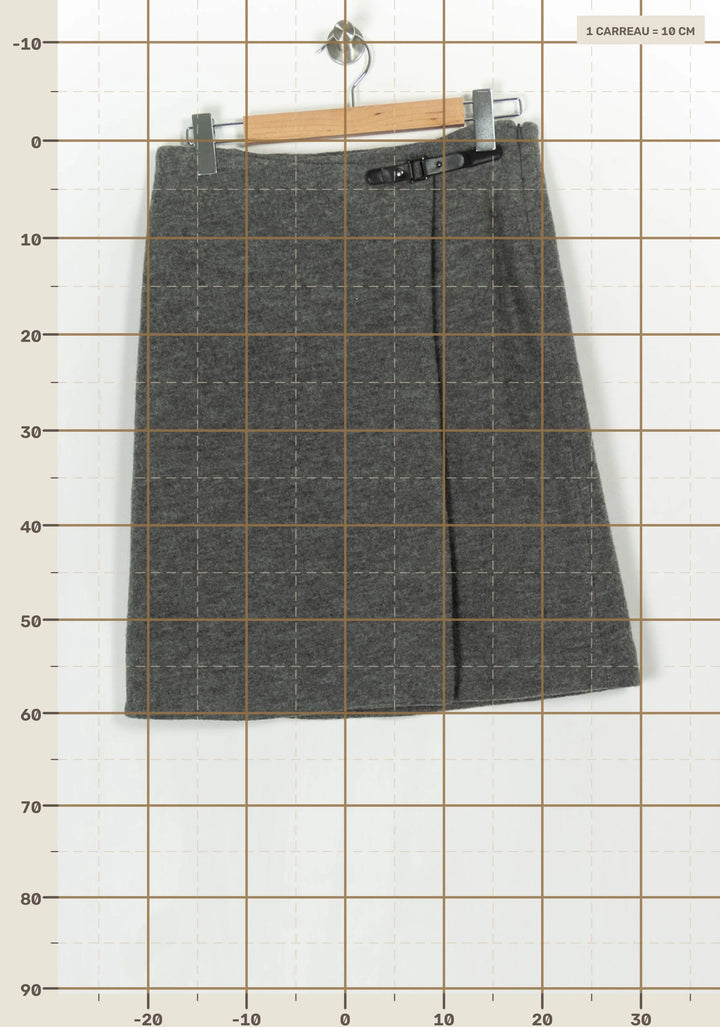 Jupe Midi Grise - Taille L/40 de la marque Caroll | PARAD124204 - Vendu par Paradigme - Image 4