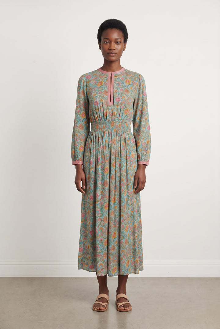 Robe Longue Turquoise et Rose - Taille S/36 de la marque Louise Misha | PARAD124218 - Vendu par Paradigme - Image 1