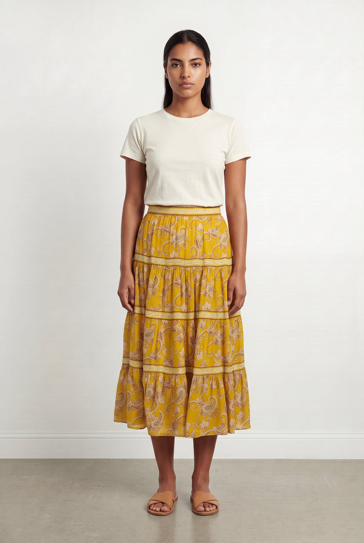 Jupe Longue Jaune - Taille L/40 de la marque Petite Mendigote | PARAD124219 - Vendu par Paradigme - Image 1