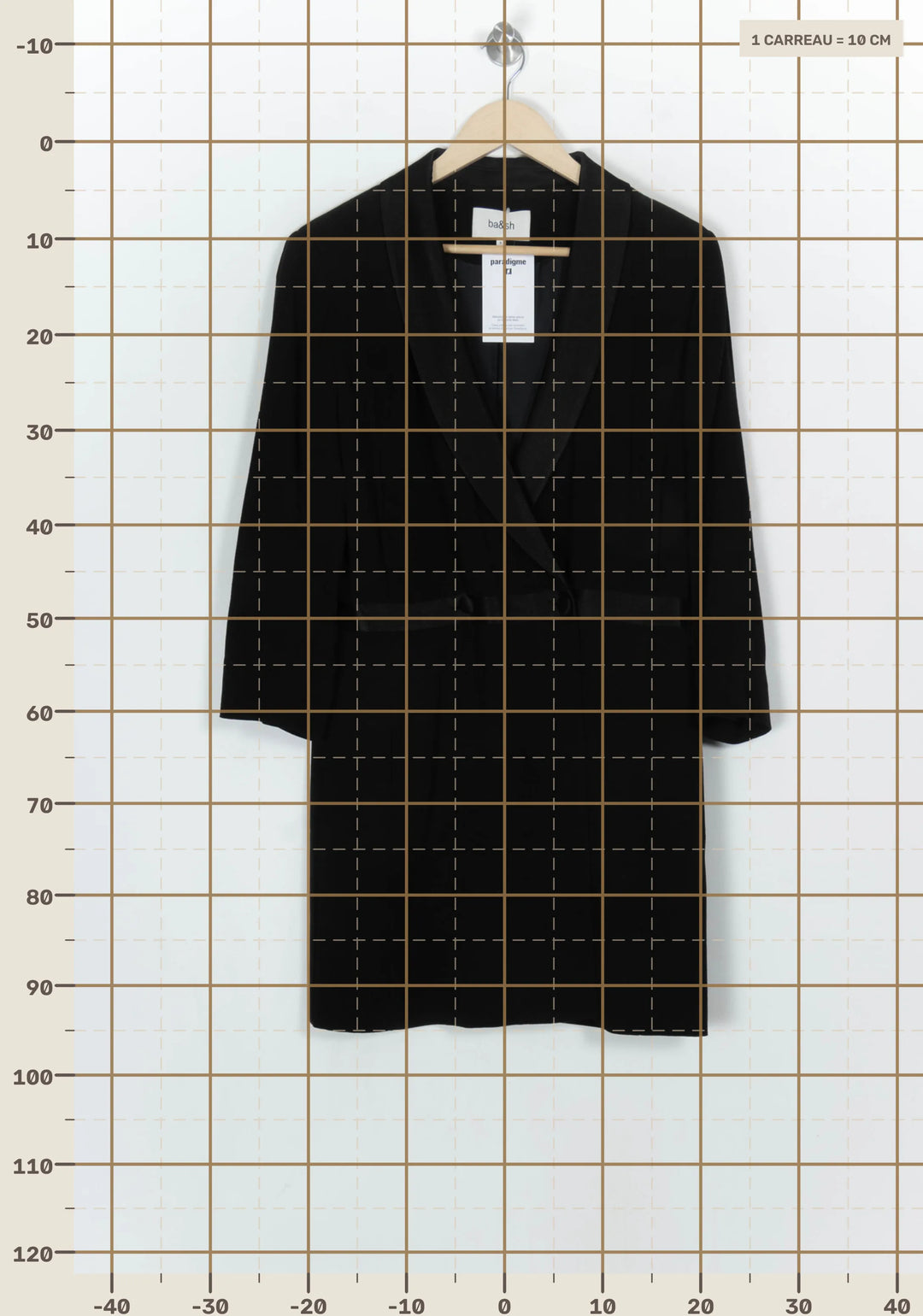 Robe Blazer Noire - Taille L/40 de la marque ba&amp;sh | PARAD124221 - Vendu par Paradigme - Image 4