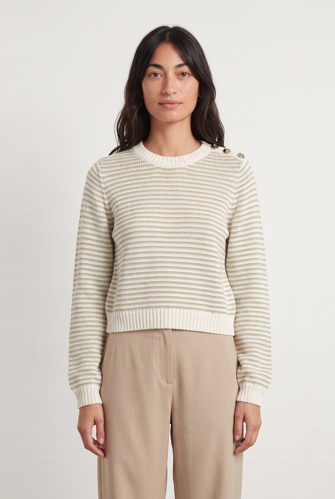 Pull Rayé Beige et Écru - Taille M/38 de la marque Liu Jo | PARAD124223 - Vendu par Paradigme - Image 1