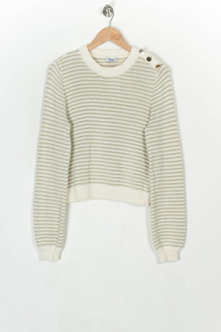 Pull Rayé Beige et Écru - Taille M/38 de la marque Liu Jo | PARAD124223 - Vendu par Paradigme - Image 2