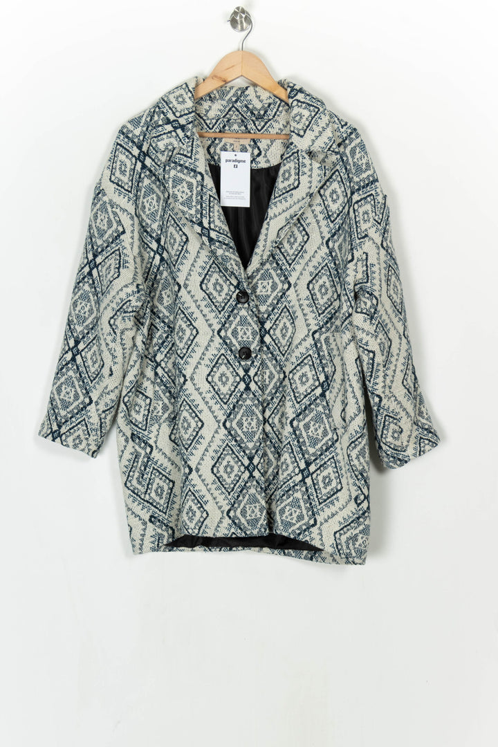 Manteau Bleu et Écru - Taille M/38 de la marque La Fée Maraboutée | PARAD124224 - Vendu par Paradigme - Image 2