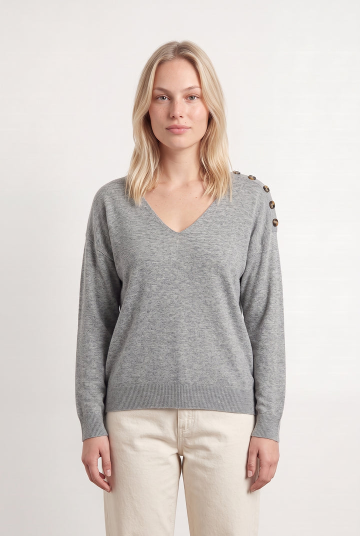 Pull Col V Gris - Taille L/40 de la marque Rodier | PARAD124225 - Vendu par Paradigme - Image 1