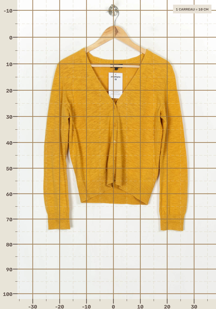 Cardigan Jaune - Taille S/36 de la marque Caroll | PARAD124226 - Vendu par Paradigme - Image 4