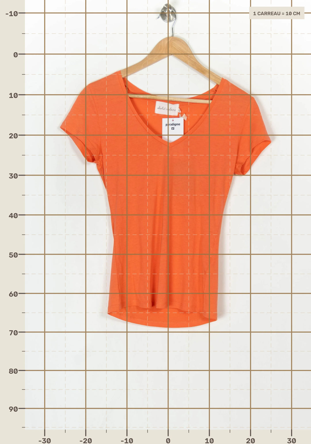 T-shirt à Col V Orange - Taille XS/34 de la marque Absolut Cashmere | PARAD124236 - Vendu par Paradigme - Image 4