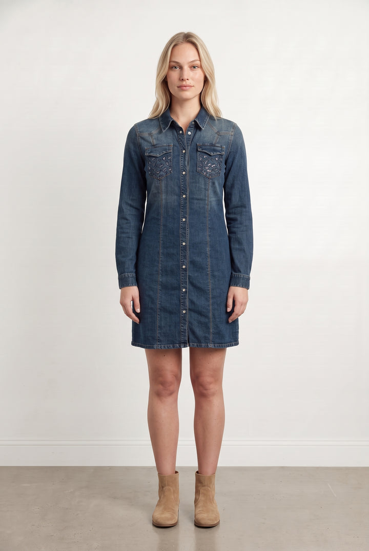 Robe Chemise En Jean Bleue - Taille L/40 de la marque Liu Jo | PARAD124237 - Vendu par Paradigme - Image 1