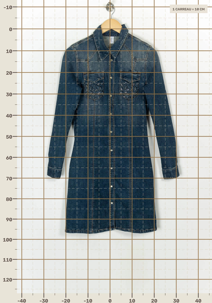Robe Chemise En Jean Bleue - Taille L/40 de la marque Liu Jo | PARAD124237 - Vendu par Paradigme - Image 4