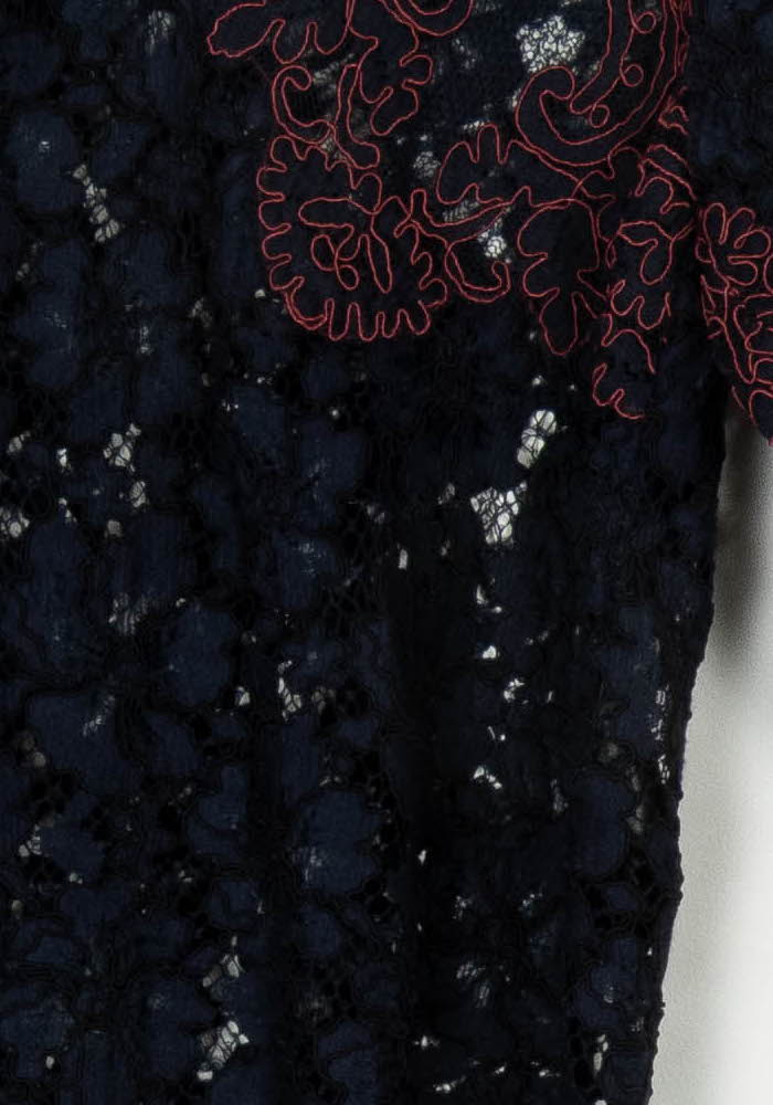 Blouse Bleu Marine et Rouge - Taille M/38 de la marque Sandro | PARAD124240 - Vendu par Paradigme - Image 3
