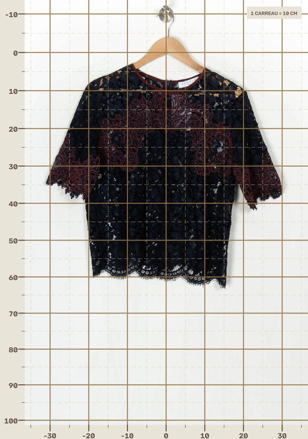 Blouse Bleu Marine et Rouge - Taille M/38 de la marque Sandro | PARAD124240 - Vendu par Paradigme - Image 4