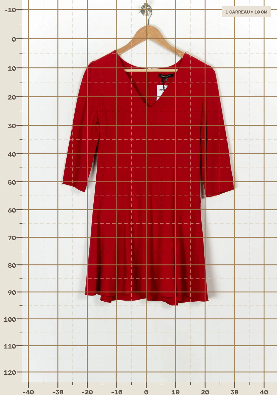 Robe Midi Rouge - Taille XL/42 de la marque Tara Jarmon | PARAD124243 - Vendu par Paradigme - Image 4