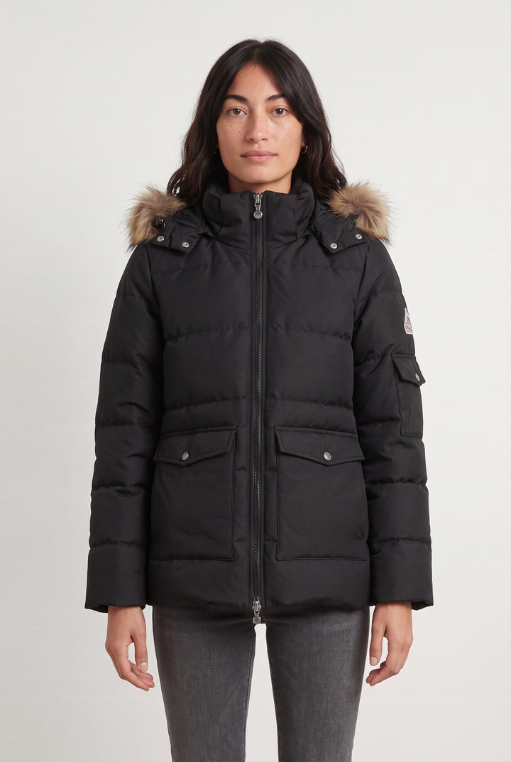 Doudoune Noire à Capuche en Fourrure - Taille S/36 de la marque Pyrenex | PARAD124247 - Vendu par Paradigme - Image 1