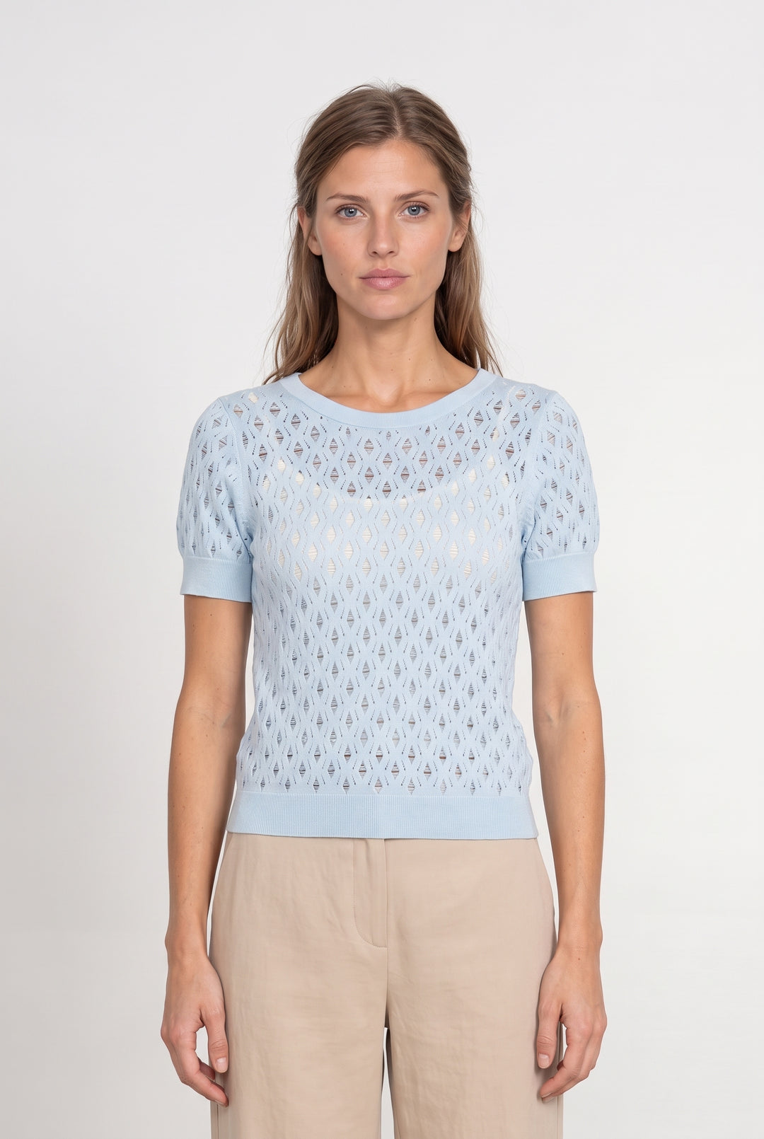 Pull Ajouré Bleu - Taille M/38 de la marque IKKS | PARAD124248 - Vendu par Paradigme - Image 1