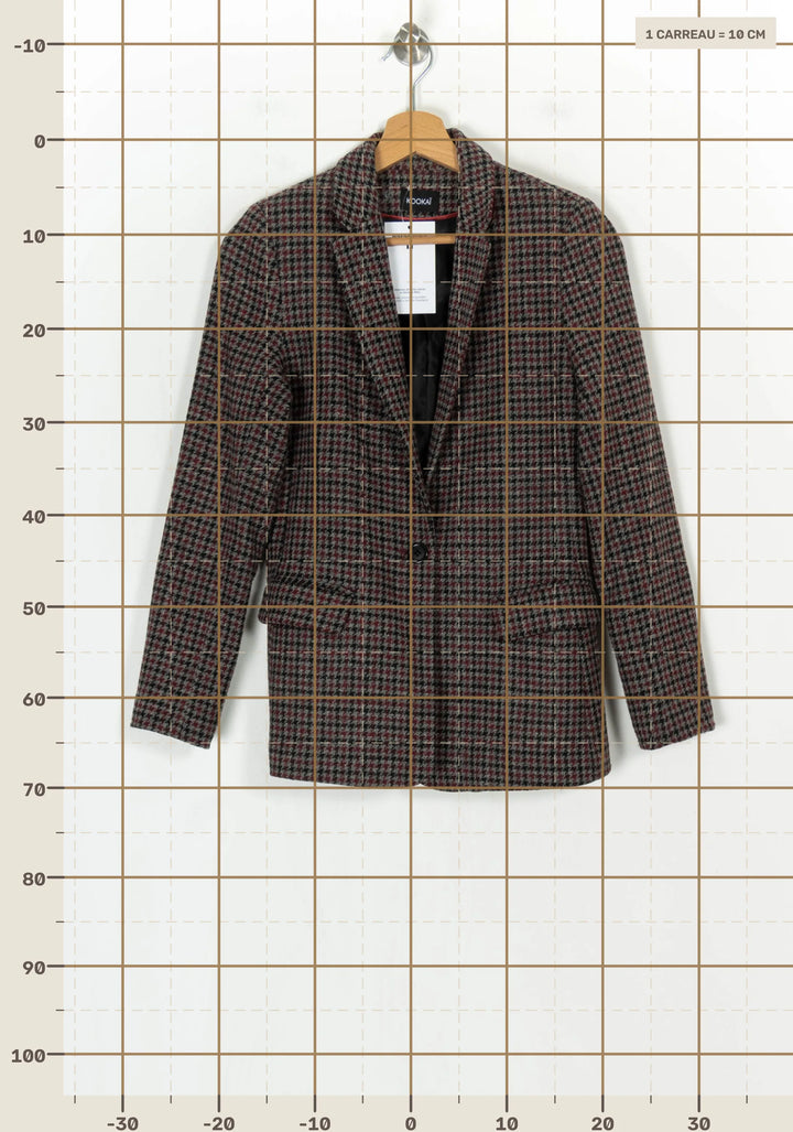 Blazer Gris et Bordeaux - Taille XS/34 de la marque Kookai | PARAD124249 - Vendu par Paradigme - Image 4