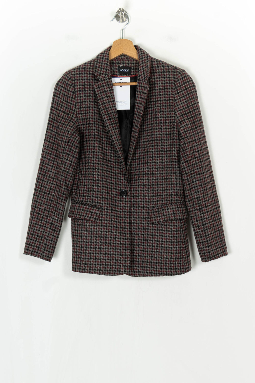 Blazer Gris et Bordeaux - Taille XS/34 de la marque Kookai | PARAD124249 - Vendu par Paradigme - Image 2