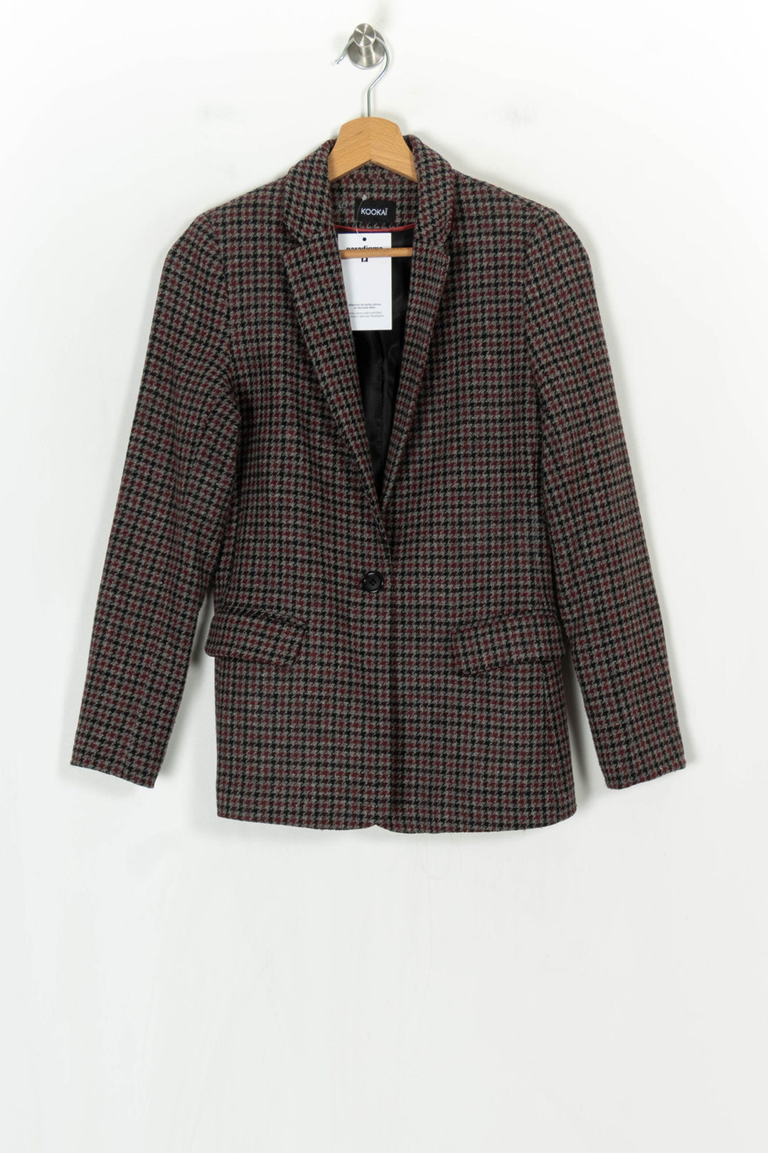 Blazer Gris et Bordeaux - Taille XS/34 de la marque Kookai | PARAD124249 - Vendu par Paradigme - Image 2