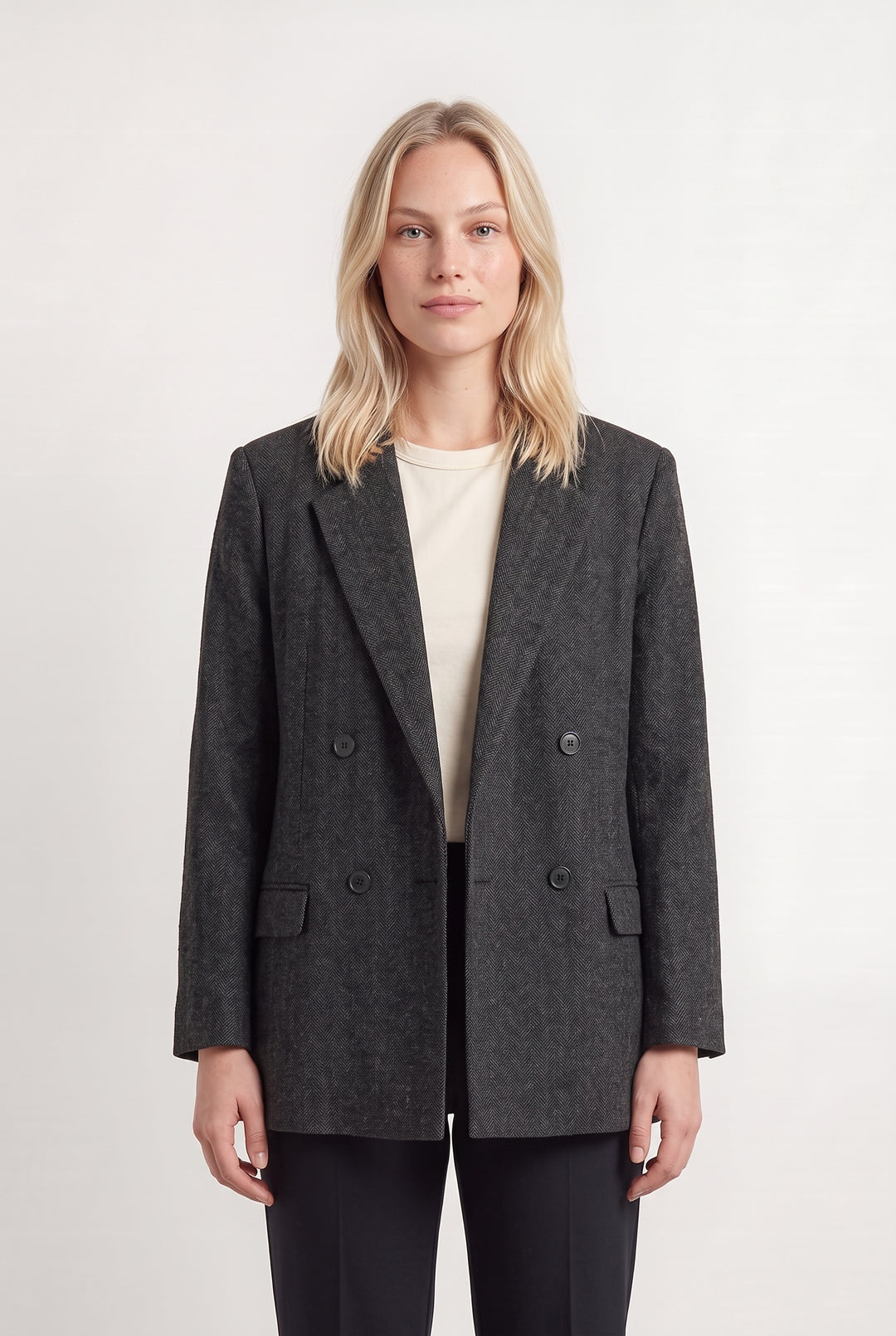 Veste Croisée Grise - Taille L/40 de la marque Pablo | PARAD124252 - Vendu par Paradigme - Image 1