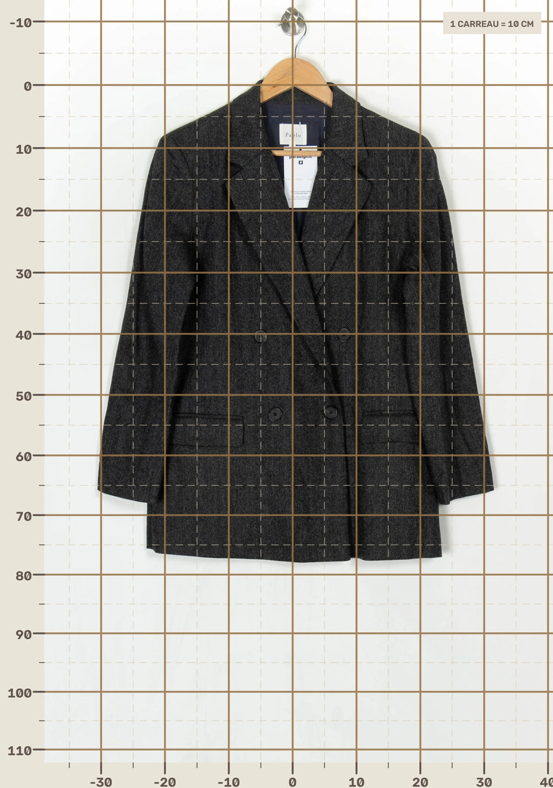 Veste Croisée Grise - Taille L/40 de la marque Pablo | PARAD124252 - Vendu par Paradigme - Image 4