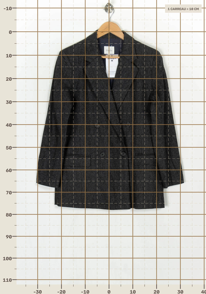 Veste Croisée Grise - Taille L/40 de la marque Pablo | PARAD124252 - Vendu par Paradigme - Image 4