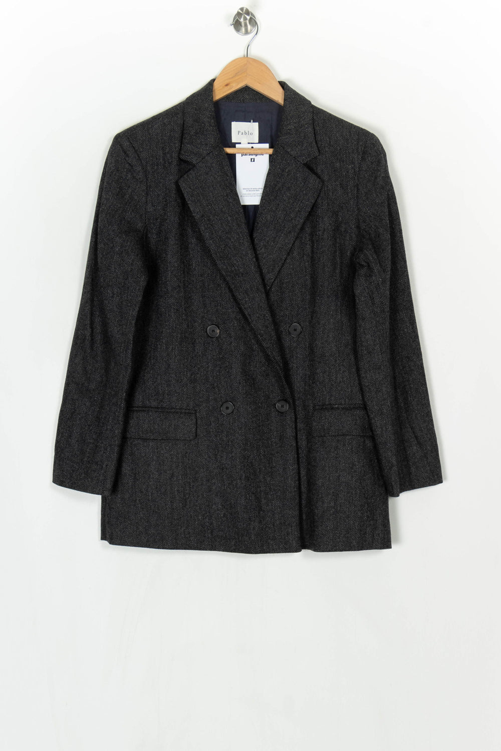 Veste Croisée Grise - Taille L/40 de la marque Pablo | PARAD124252 - Vendu par Paradigme - Image 2