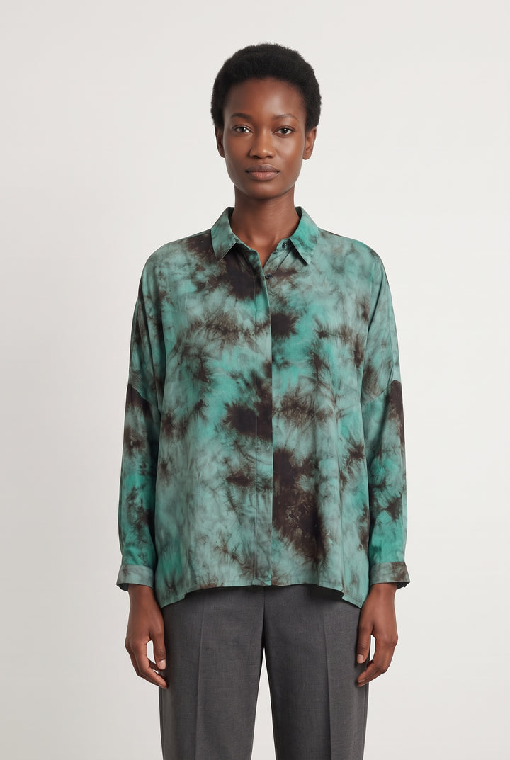Blouse Turquoise et Noire - Taille S/36 de la marque Notshy Cashmere | PARAD124254 - Vendu par Paradigme - Image 1