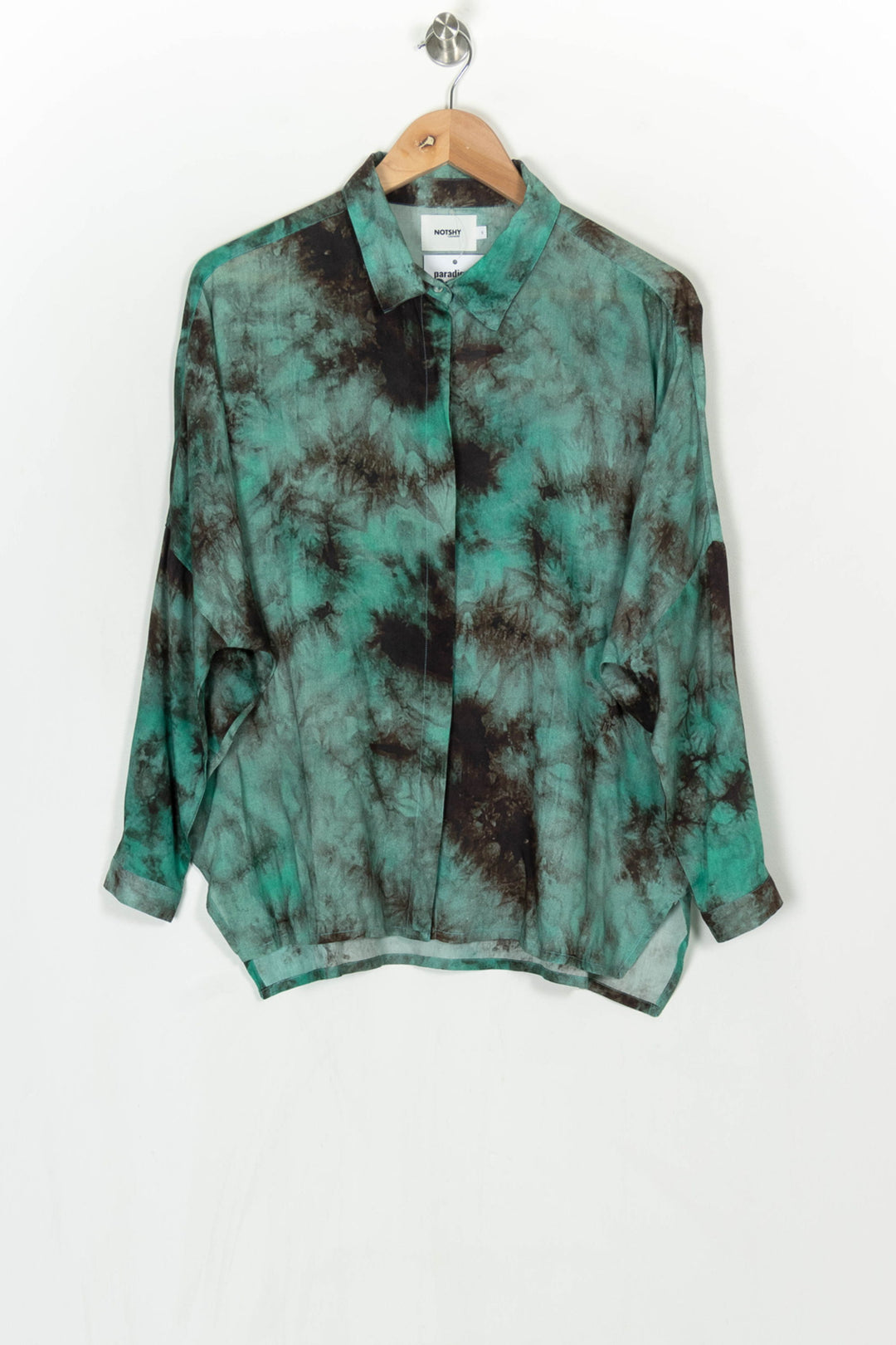 Blouse Turquoise et Noire - Taille S/36 de la marque Notshy Cashmere | PARAD124254 - Vendu par Paradigme - Image 2
