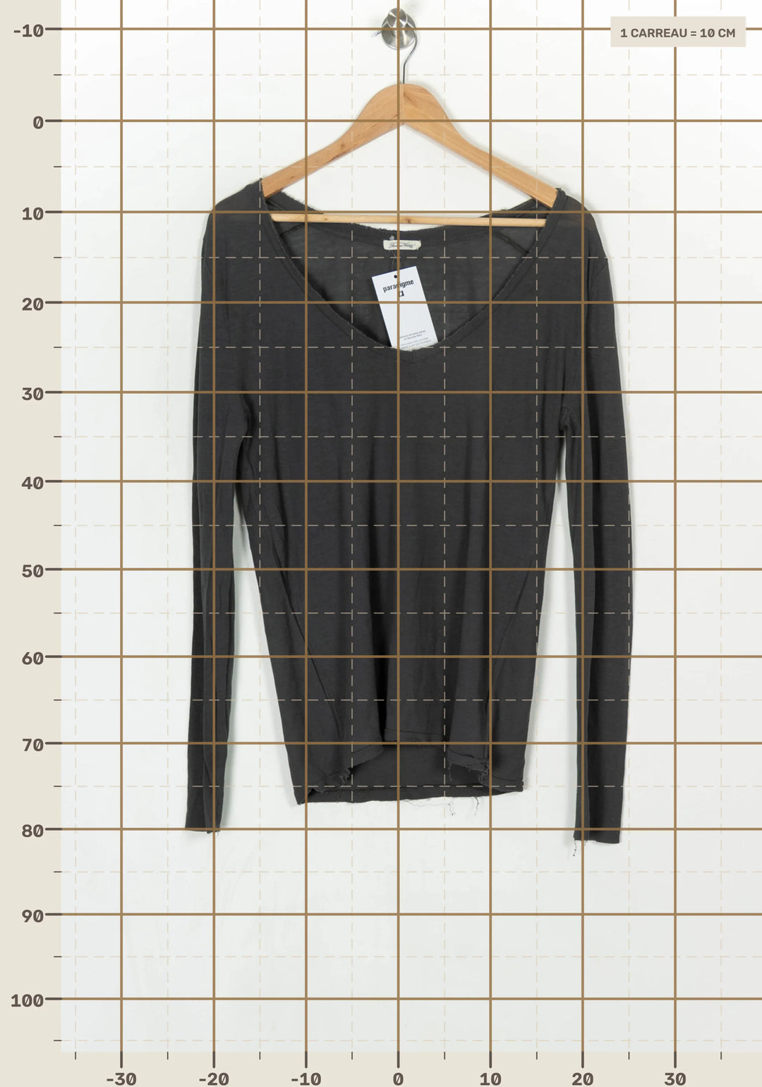 Pull à Col V Gris - Taille L/40 de la marque American Vintage | PARAD124255 - Vendu par Paradigme - Image 4