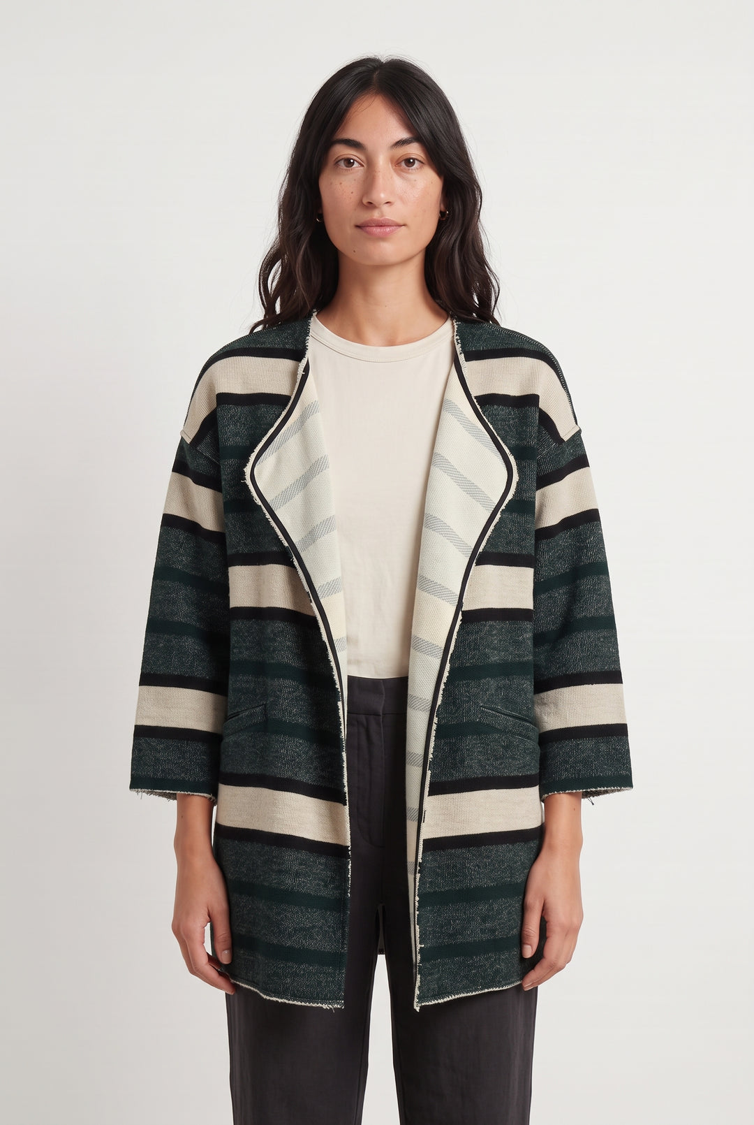 Veste Longue Verte et Beige - Taille S/36 de la marque Chloé Stora | PARAD124257 - Vendu par Paradigme - Image 1