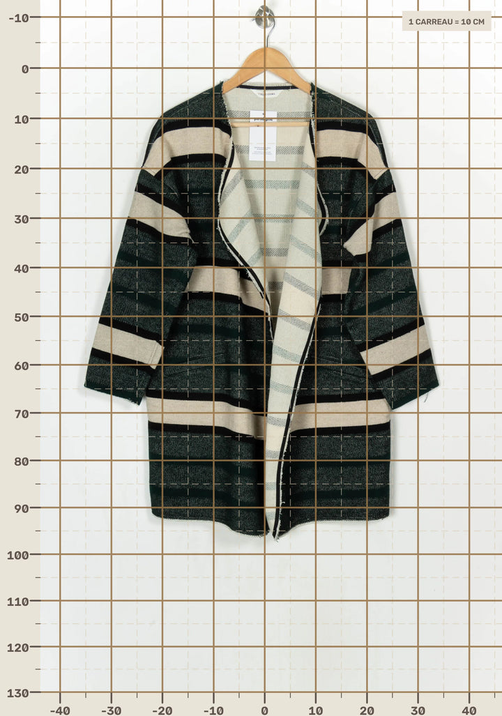 Veste Longue Verte et Beige - Taille S/36 de la marque Chloé Stora | PARAD124257 - Vendu par Paradigme - Image 4