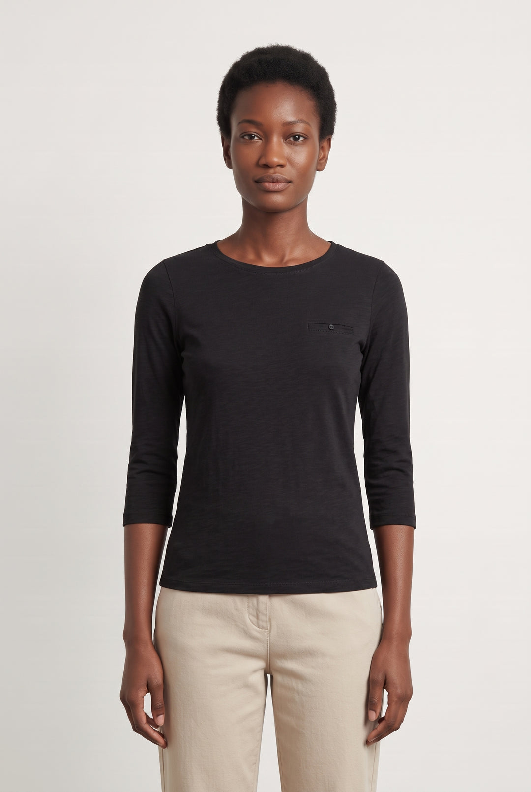 T-shirt manches longues noir - Taille S/36 de la marque Caroll | PARAD124265 - Vendu par Paradigme - Image 1
