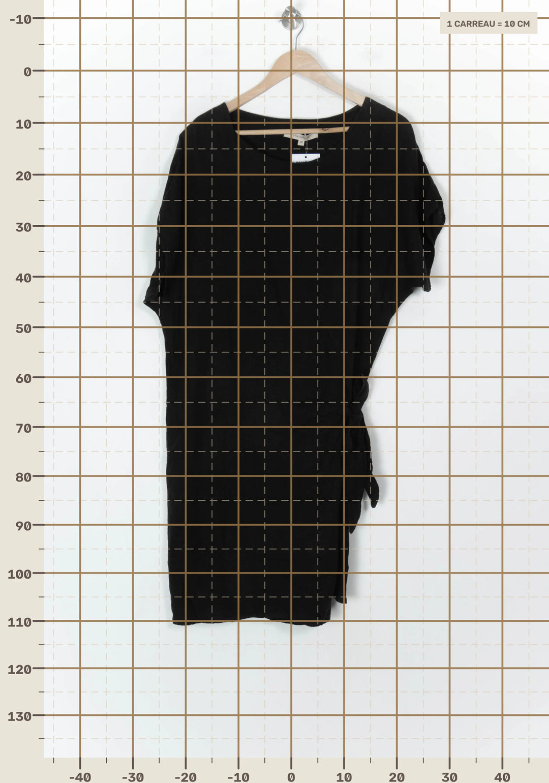 Robe Cache-Cœur Noire - Taille M/38 de la marque La Fée Maraboutée | PARAD124268 - Vendu par Paradigme - Image 4