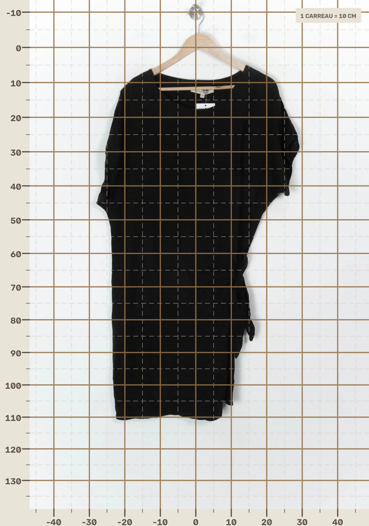 Robe Cache-Cœur Noire - Taille M/38 de la marque La Fée Maraboutée | PARAD124268 - Vendu par Paradigme - Image 4